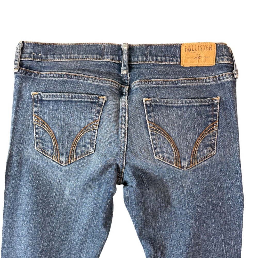 Hollister So Cal Stretch Jeans Women 5L W27 L35 Blue Denim Low Rise Bootcut - Picture 5 of 14
